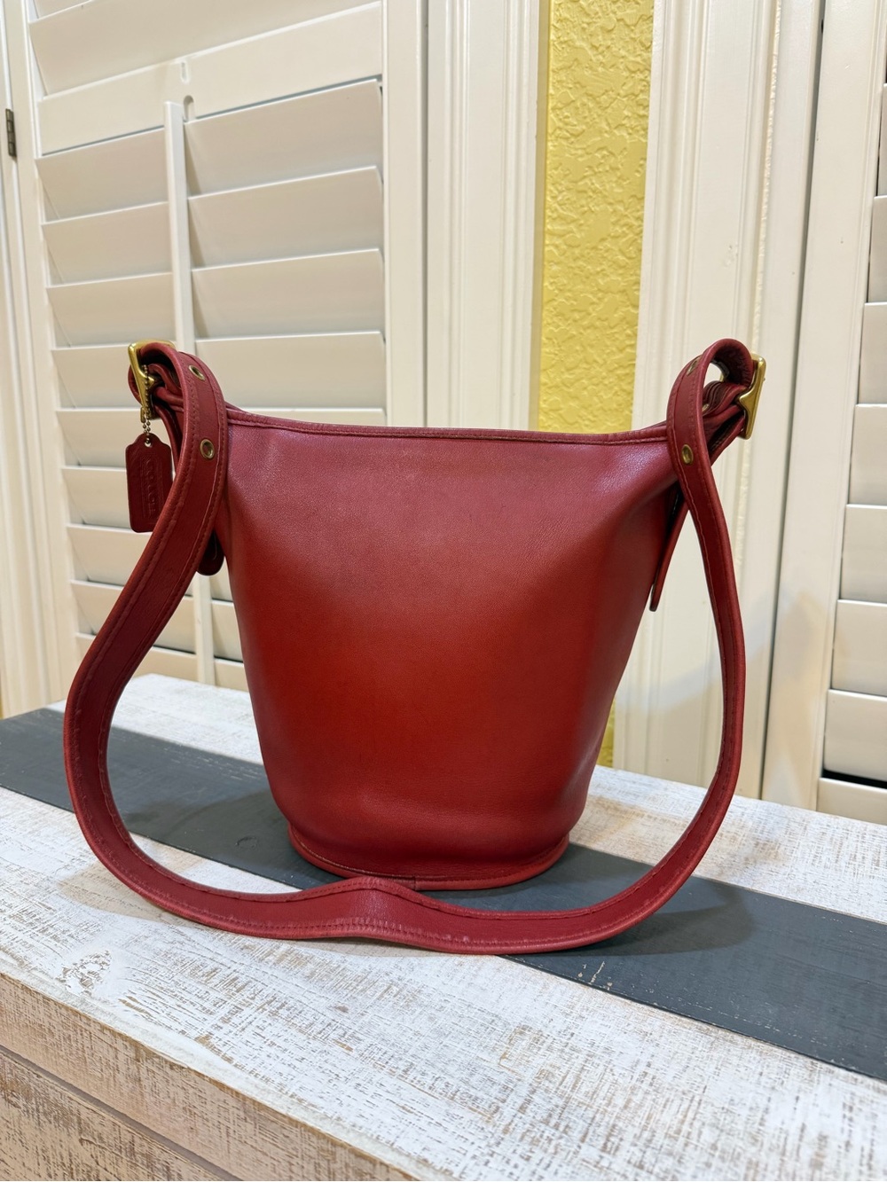 Vintage Coach Red Helen's Legacy Duffel Bag, Style 9953, 1996, Costa Rica